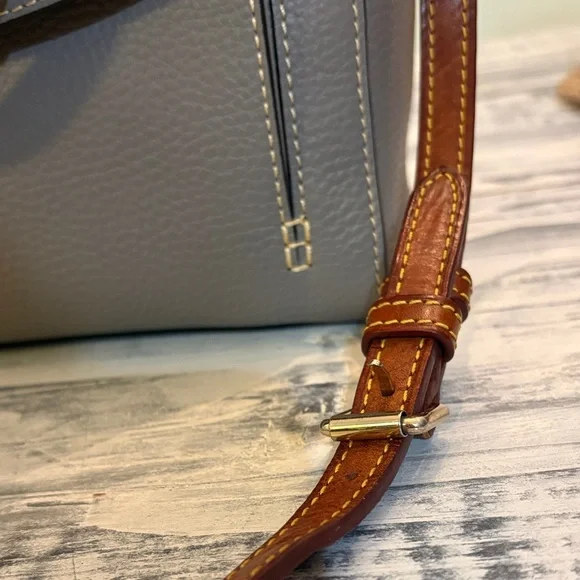 DOONEY & BOURKE  Large Leather LEISURE Shopper Tote Bag Handbag NEW GRAY - Picture 4 of 12